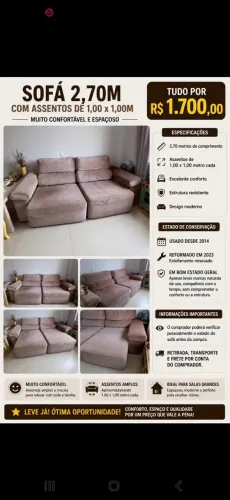 Sofá 2,70m Muito Confortável