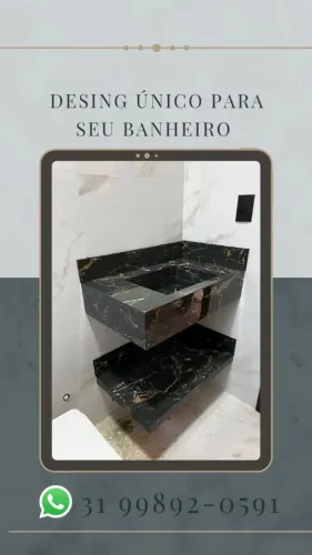 Pias e armário de porcelanato