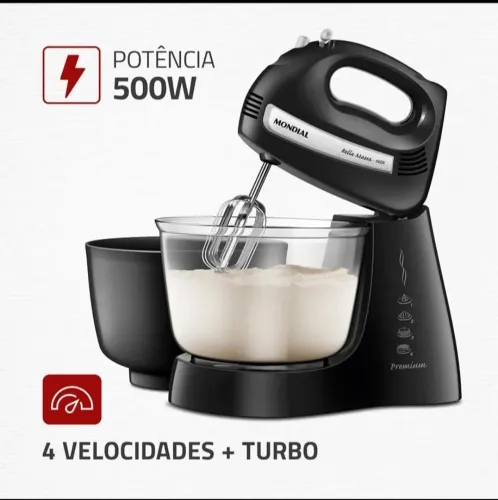 Batedeira Bella Massa Inox, 500W (lacrada)