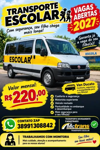 TRANSPORTE ESCOLAR R$220