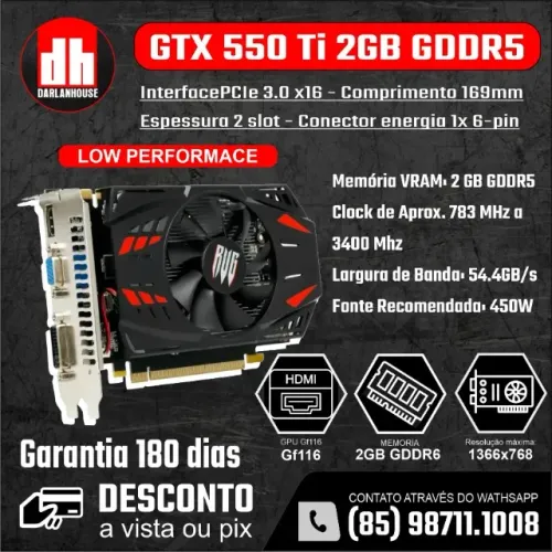 ? Placa De Vídeo Revenger GTX 550 Ti 2GB GDDR5 - NOVA NA CAIXA
