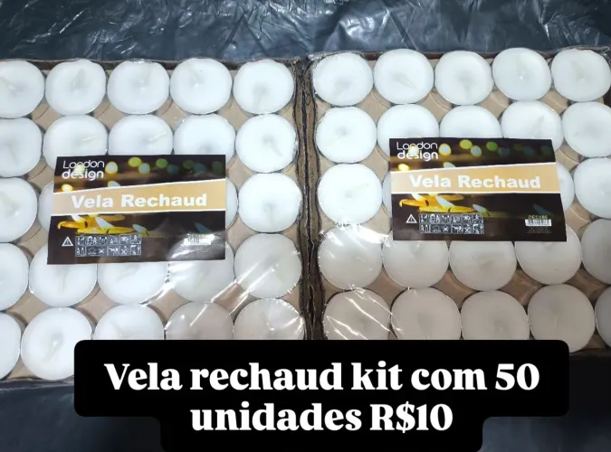 Kit com 50 velas rechaud
