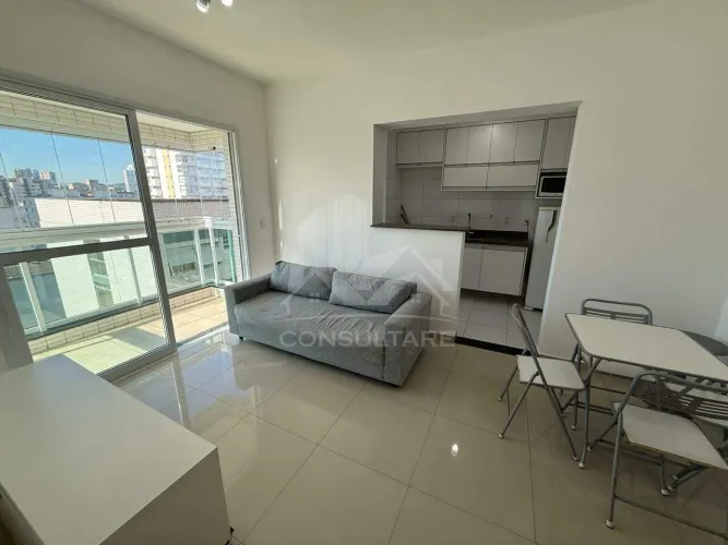 Apartamento 1 Suíte Semi-Mobiliado com Lazer Completo no Embaré, Santos
