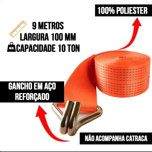 Cinta sem a catraca de 10 tonelada 9 metros