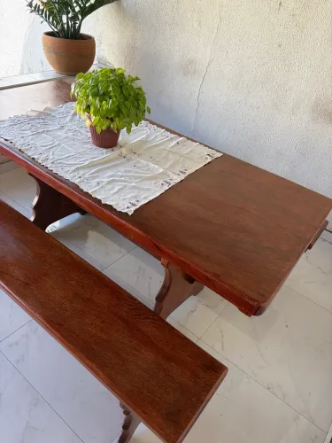 Mesa De Madeira Angelim Pedra Maciça