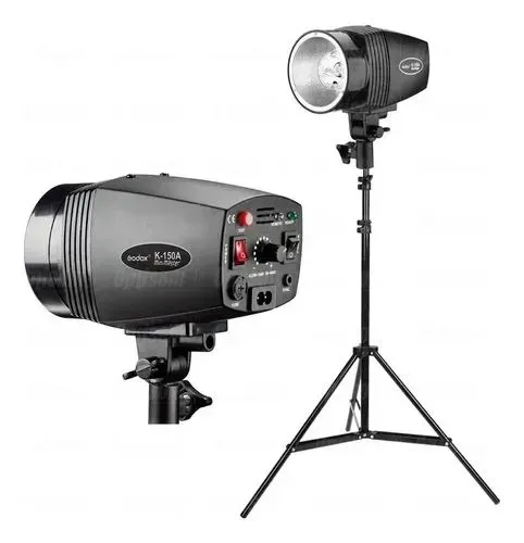 kit estudio 2 tocha greika k150 + tripés + radio + sombrinhas 110v luz