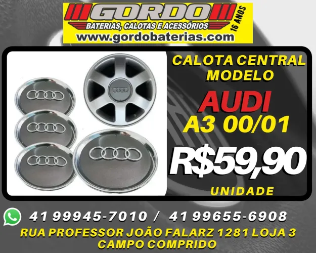 Calota centro de roda Audi A3. R$59,90 a unidade. Entrega em Curitiba e região 