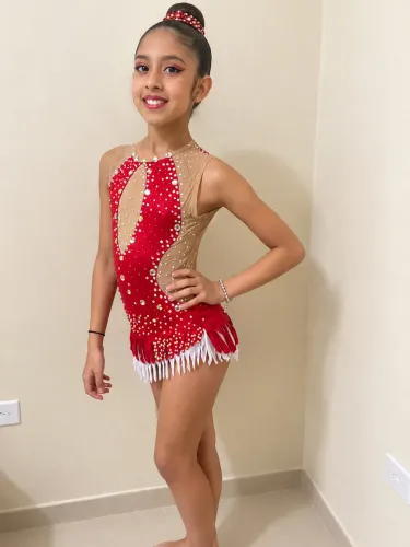 Collant ginástica rítmica vermelho