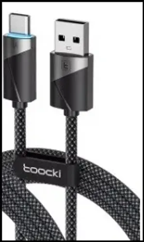 Cabo USB para USB-C Toocki - 2m Turbo 3A