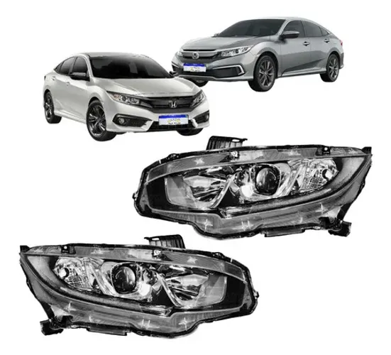 Par Farol Honda Civic G10 2017 2018 A 2021 Com Led Elétrico Ambos Lados