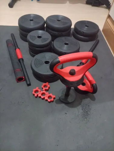 Kit halteres 6 em 1 musculação até 40kg