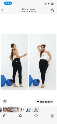 Calça jeans skinny de laycra, por 65 reais unidade 