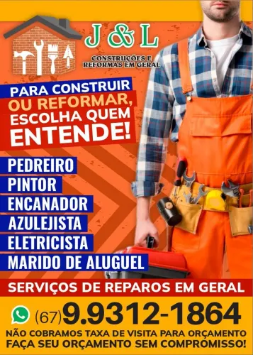 Pedreiro carpinteiro pintor encanador azulejista marido de aluguel 
