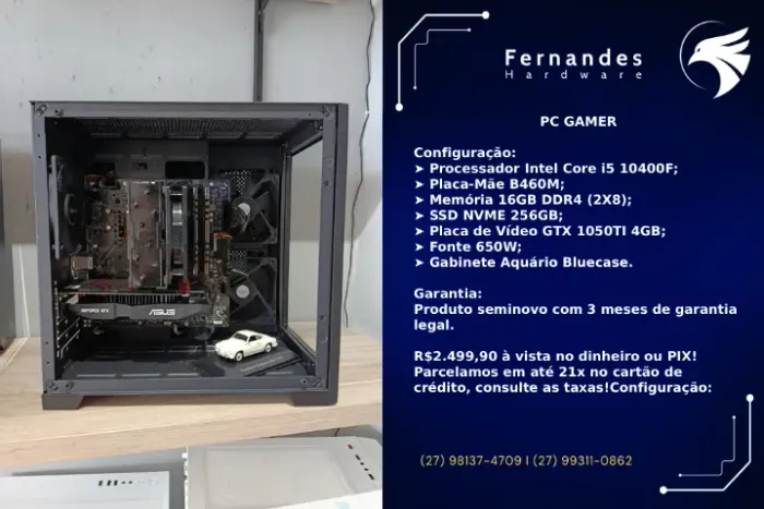 PC Gamer | Intel Core i5 10400F | Gigabyte B460M | 16GB RAM | GTX 1050 TI | SSD 256GB