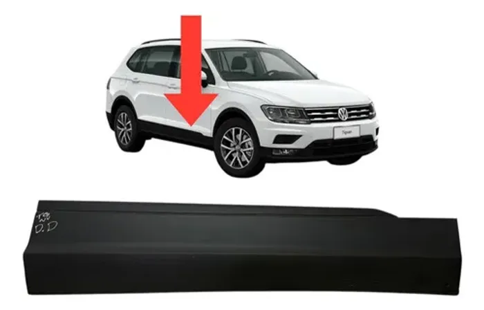 Moldura Acabamento Porta Dianteira Direita Tiguan 2018 Preto