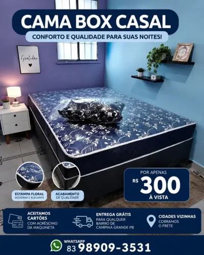 Super promoção cama box casal nova direto de fábrica com dois travesseiros de brinde