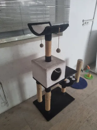 Arranhador com casa para gato