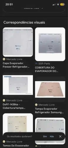 Tampa/ cobertura do evaporador Samsung - geladeira 