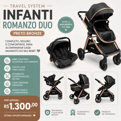 Carrinho Travel System Romanzo TS DUO Infanti