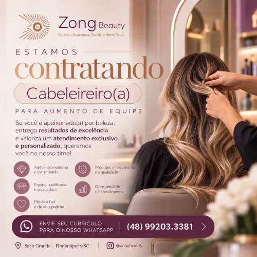 Cabeleireiro(a) ? Zong Beauty | Saco Grande - Florianópolis/SC