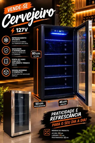 Cervejeiro frigobar porta de vidro 100L