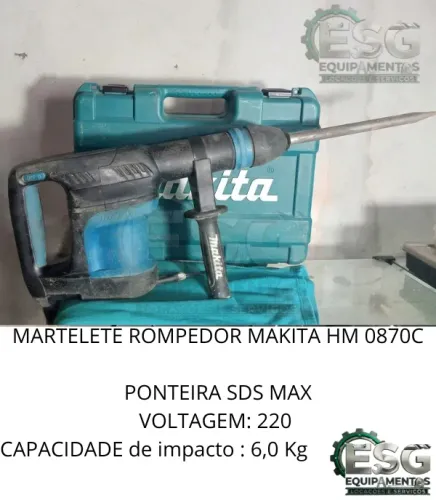 LOCAÇÃO DE MARTELO ROMPEDOR MAKITA HM0870C - PROMOÇÃO