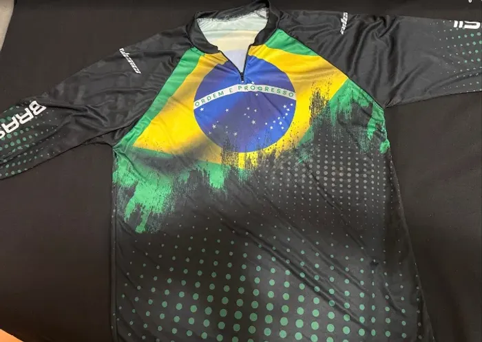 Camisa De Pesca Brasil Estilo Brk Manga Longa Proteção Uv50, XG