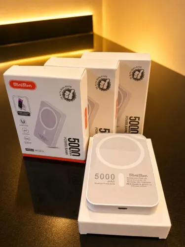 Carregador Por Indução Portátil, Power Bank 5000mAh
