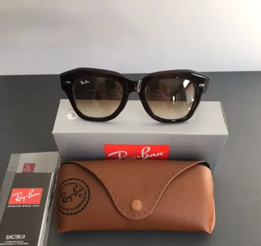 óculos de sol ray ban state street marrom degrade