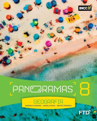 Livro Panoramas, Geografia, oitavo ano, autores: Marcelo Moraes, Angela Rama e Denise Pinh