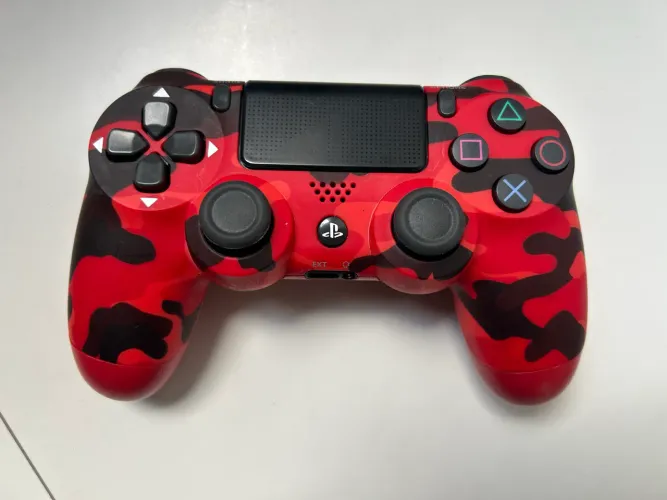 Controle PS4 Camuflado Verde, Azul e Vermelho