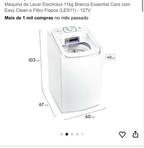 Máquina de lavar Eletrolux 11kg vendou ou troco