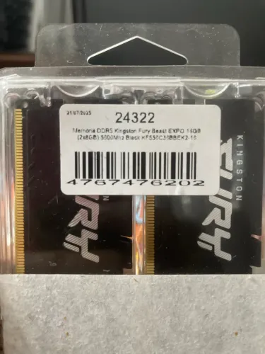 Memoria DDR5 Kingston Fury Beast EXPO, 16GB (2x8GB), 5600Mhz, Black, KF556C36BBEK2-16