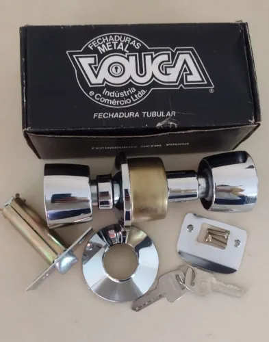 Fechadura Tubular para Divisórias Eucatex Cromada Vouga cromado