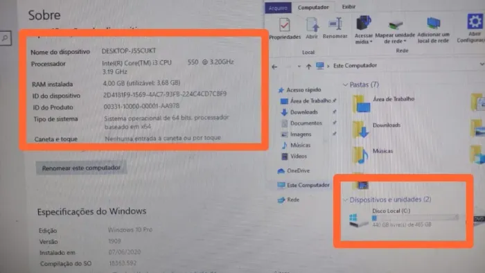 Computador Desktop IBM Lenovo Core i3 4 gb ram ssd 120
