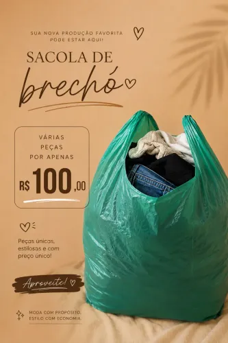 Sacola com roupas de brechó 