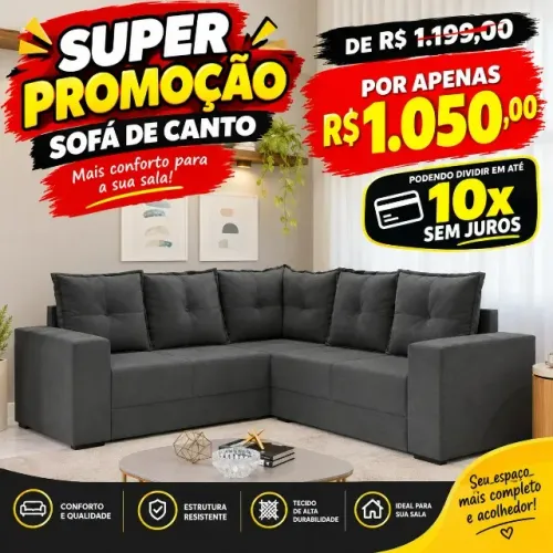 Sofá de Canto Patricia Cinza