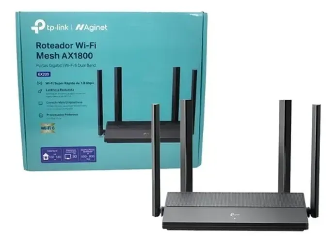 Roteador Gigabit Wi-fi 6 Mesh Dual Band Ax1800 Tp-link Ex220(br) V2 *ENTREGA GRÁTIS*