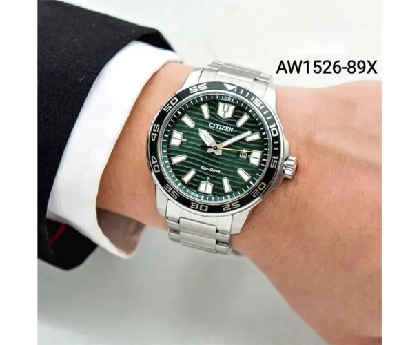Relógio Citizen Eco Drive verde - AW1525-89X - sem uso 