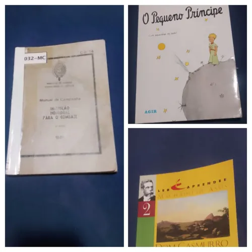3 livros O pequeno príncipe,Dom casmurro edição 2 coleção Estadão e Manual de combate EB