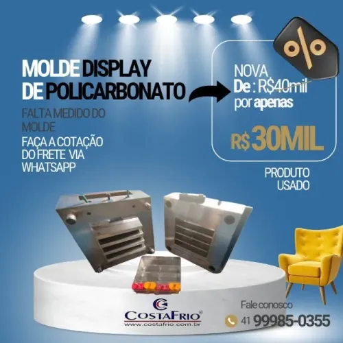 *Molde Display em Policarbonato - Ferramenta Industrial para Injeção - Usado*