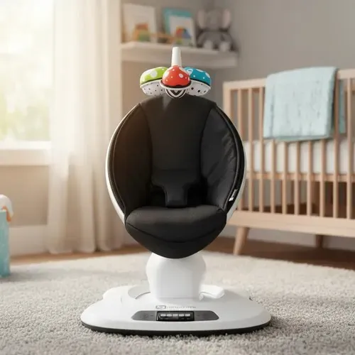 Cadeira Balanço Descanso Bebê Mamaroo 4moms Automática Preta