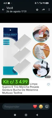 Kit 3 esponja magicajtira tudo sem força praticidade