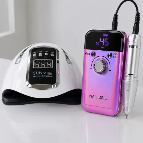 KIT cabine de unha led uv + lixadeira/broca elétrica nail drill 45000rpm