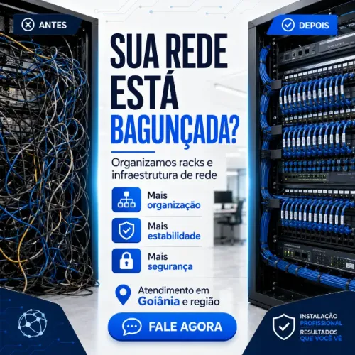 Cabeamento de Rede e Organização de Rack em Goiânia e Região