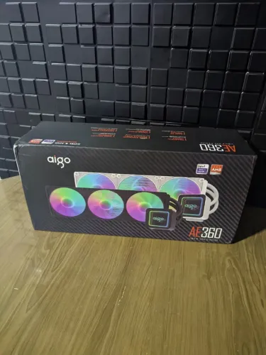 Water Cooler 360mm Aigo AE360 ARGB Preto - Novo