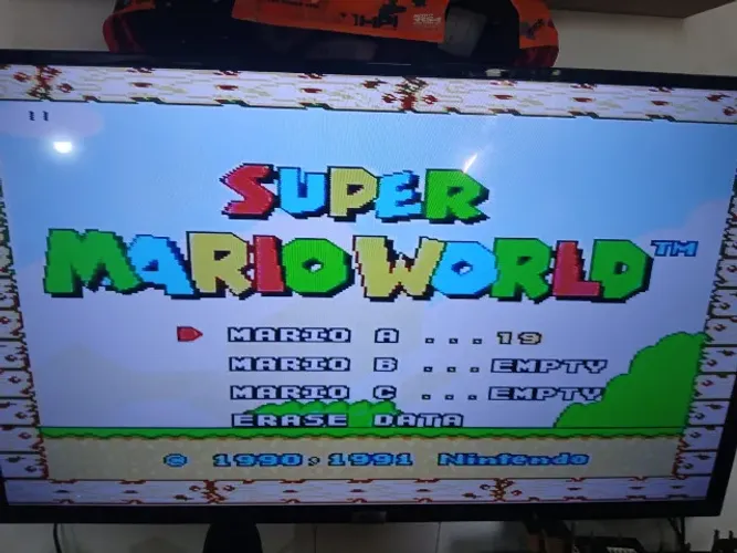 Super Nintendo com Mário World Original