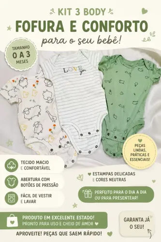 Kit body Carter's original . 0 a 3 meses