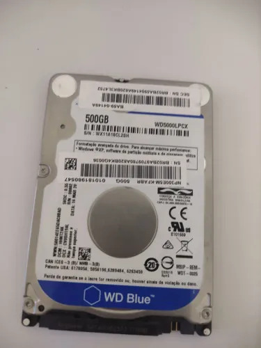 HD de 500 gb sata marca wd slim de notebook