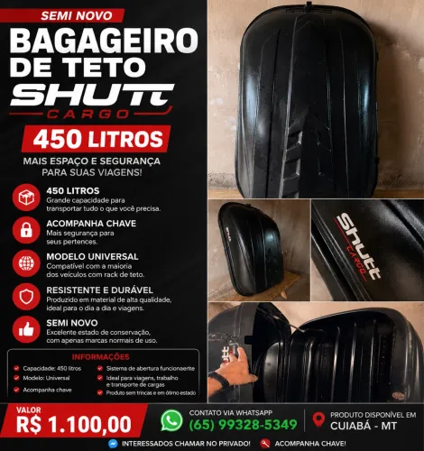 ? BAGAGEIRO DE TETO SHUTT CARGO 450L - SEMI NOVO
